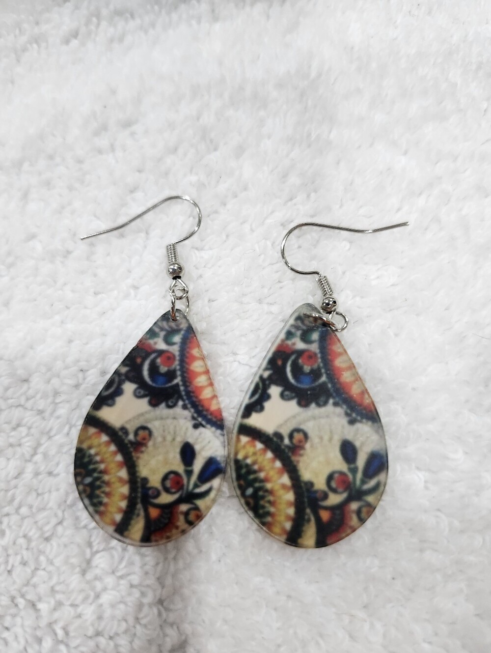 Boho Teardrop Patterned Dangle Earrings